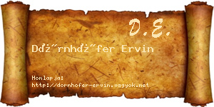 Dörnhöfer Ervin névjegykártya