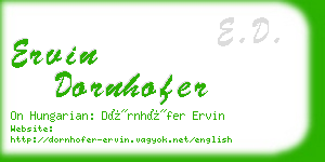 ervin dornhofer business card